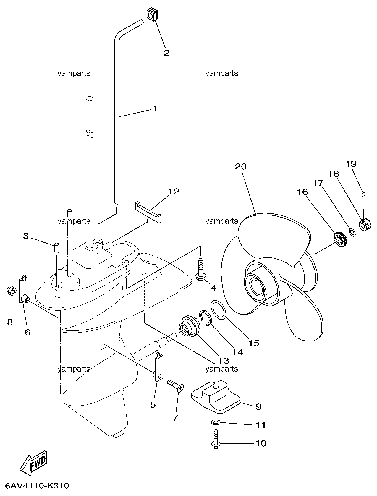 Редуктор, винт гребной