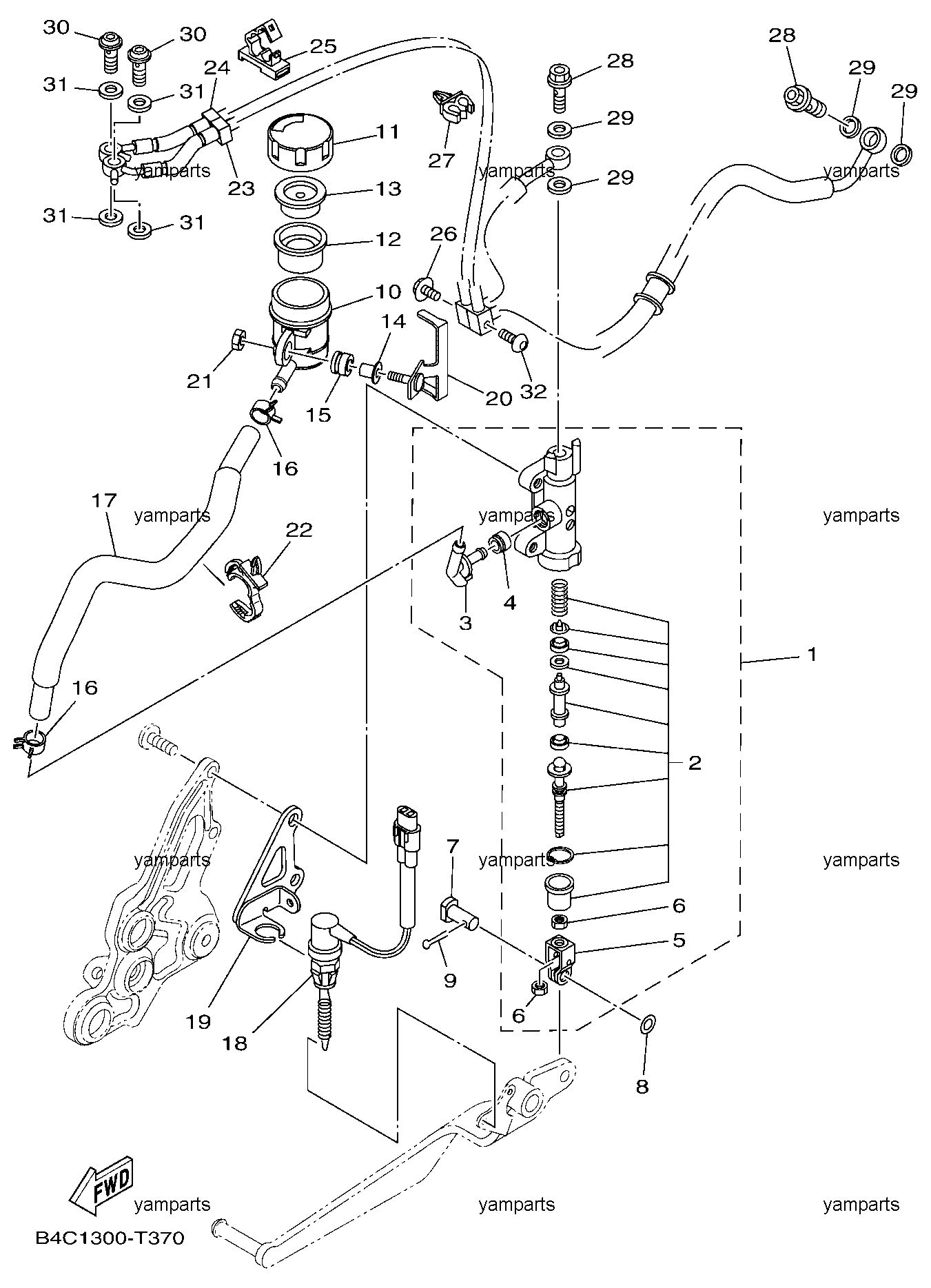 Цилиндр тормозной (заднего суппорта)