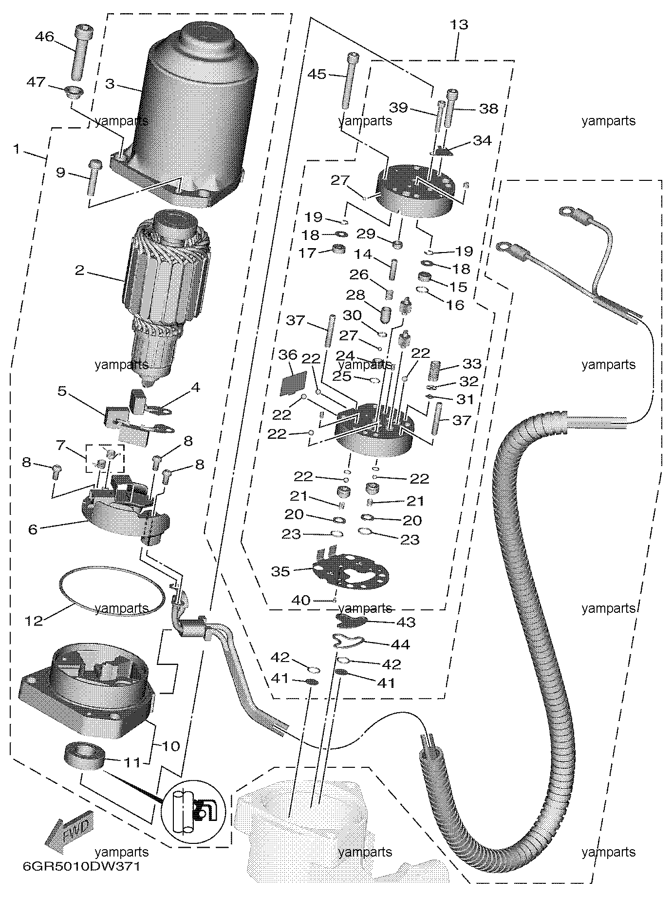 Электромотор и насос гидравлики