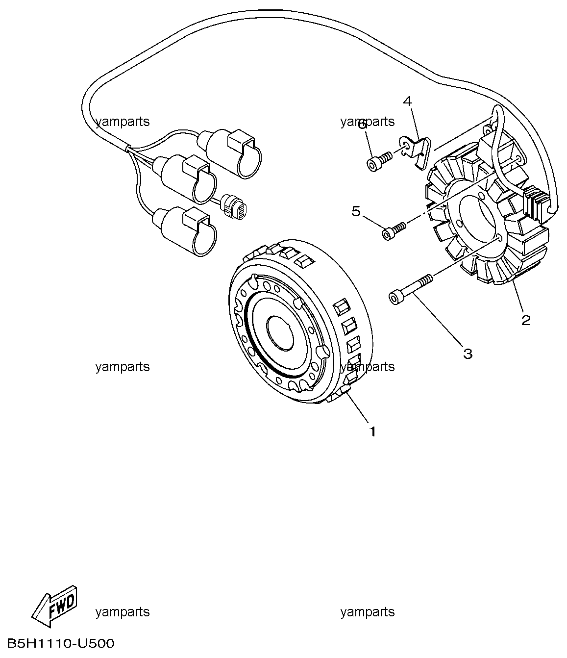 Маховик, статор