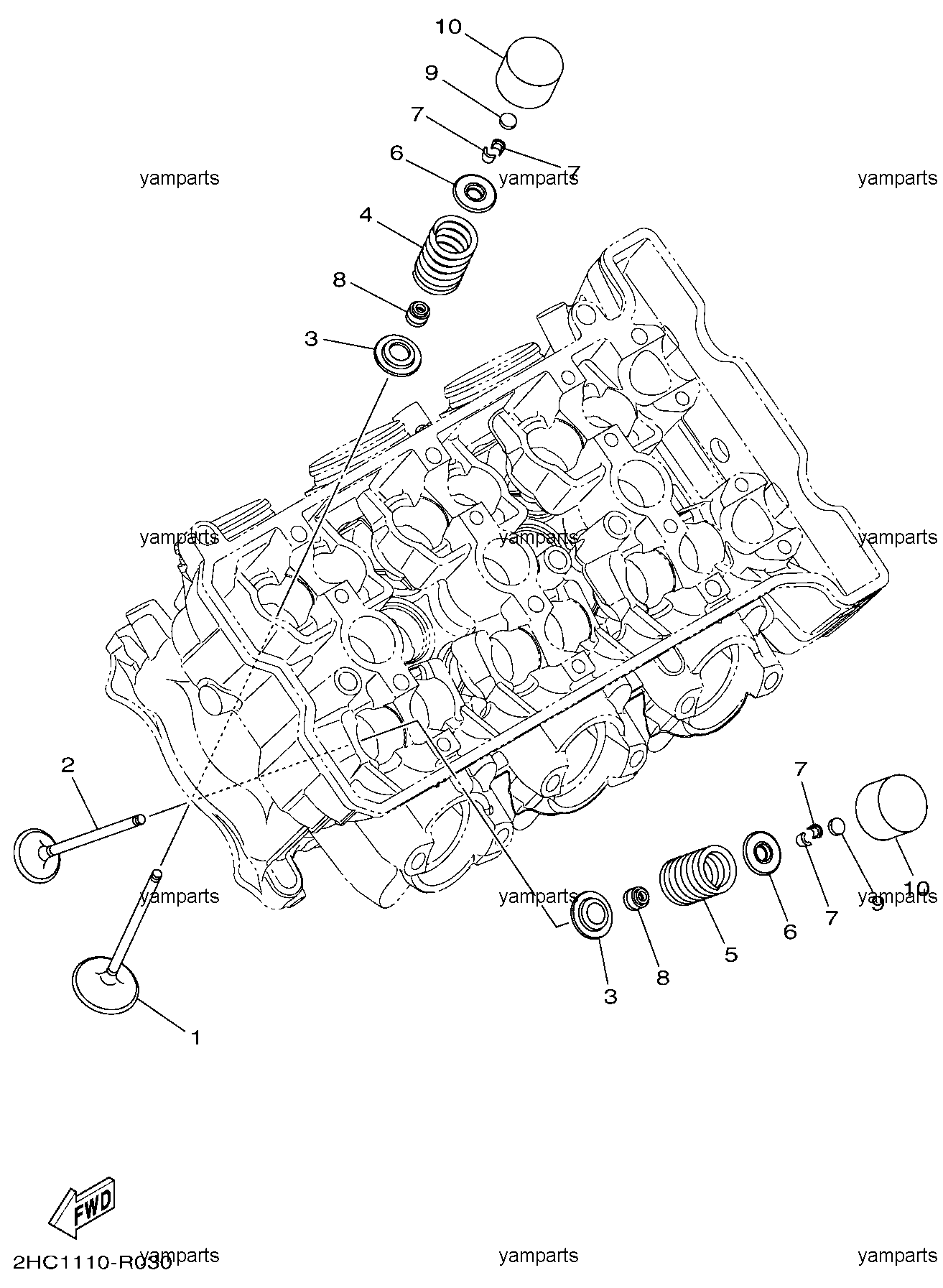 Клапаны головки блока