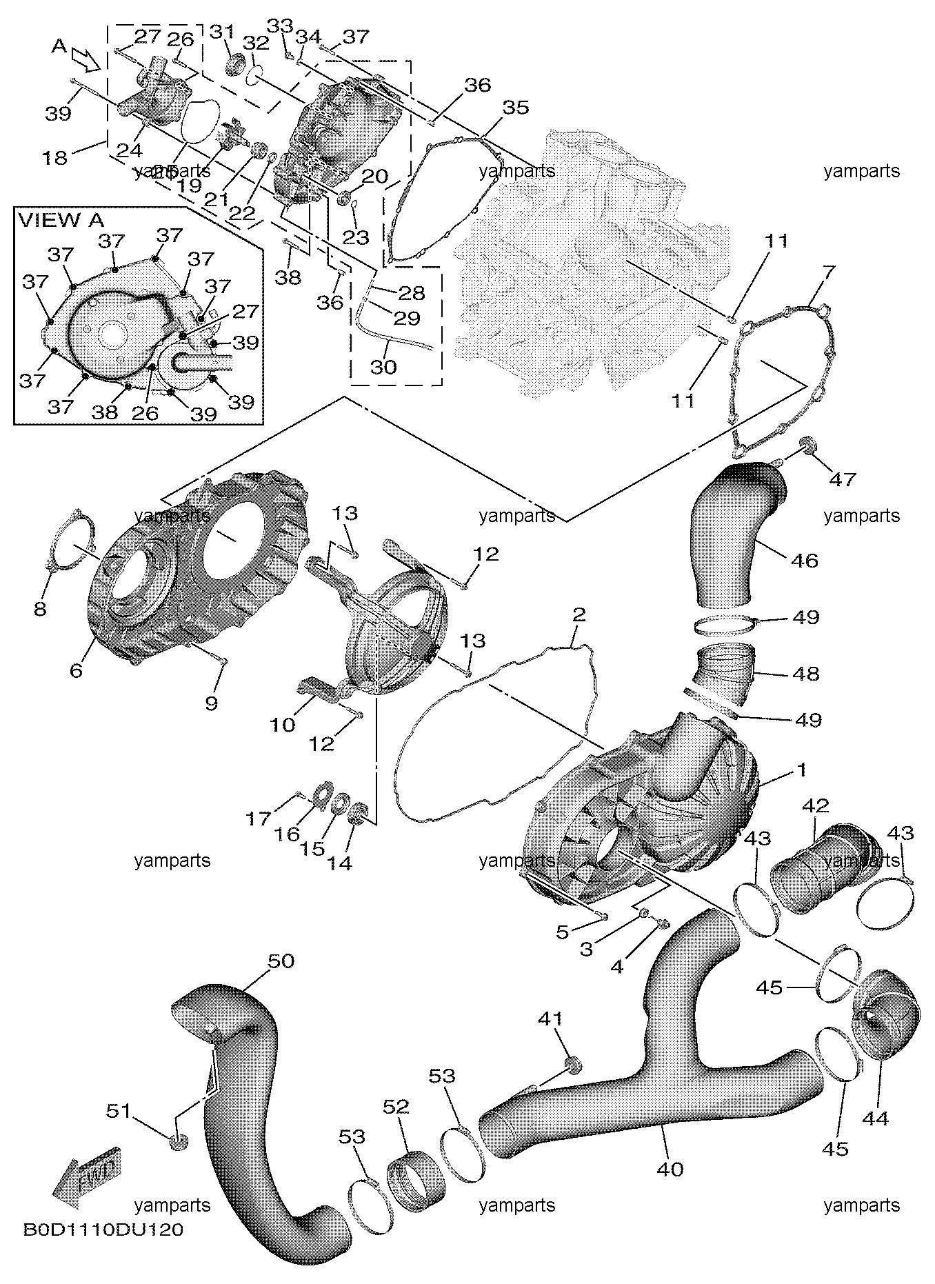Крышки картера, помпа охлаждения